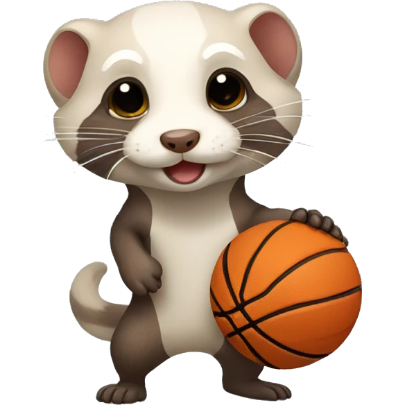 Ferret playing basketball emoji