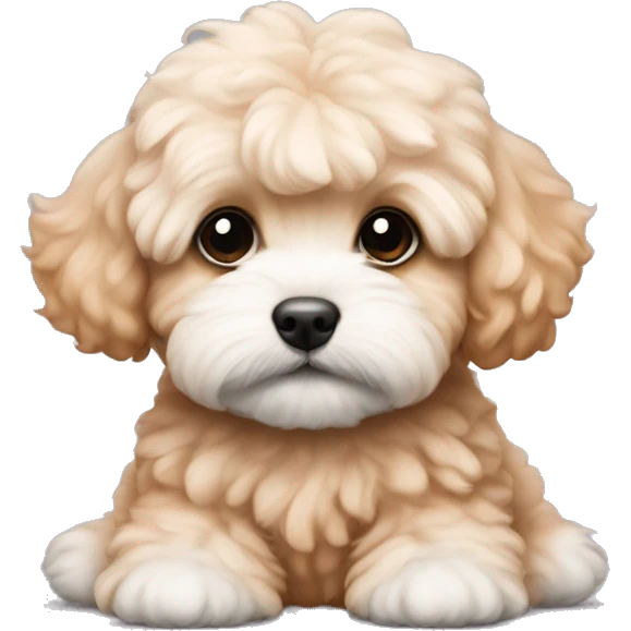 Fluffy apricot maltipoo puppy emoji