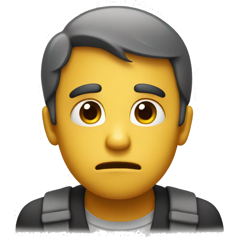 Sad and blushing emoji