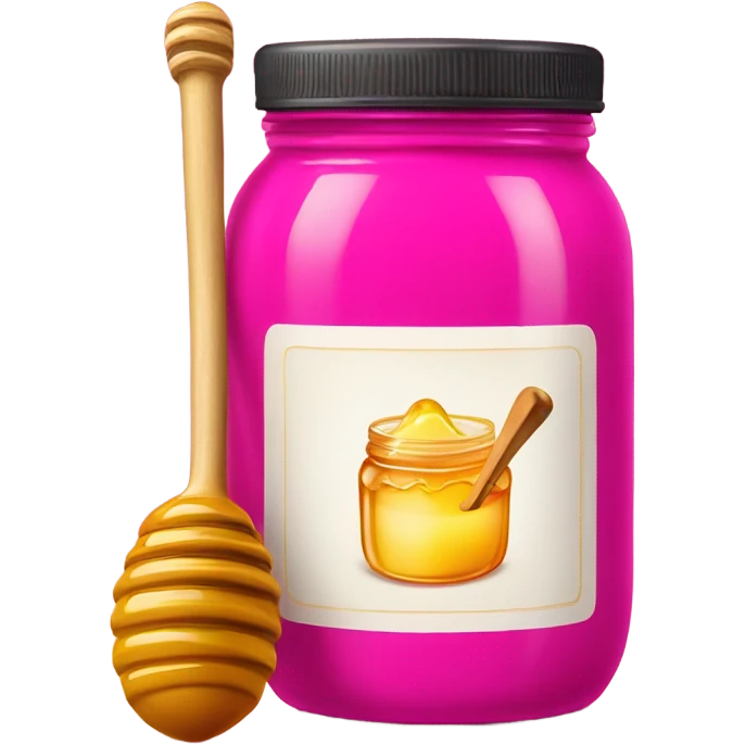 Hot pink jar of honey with wand  emoji