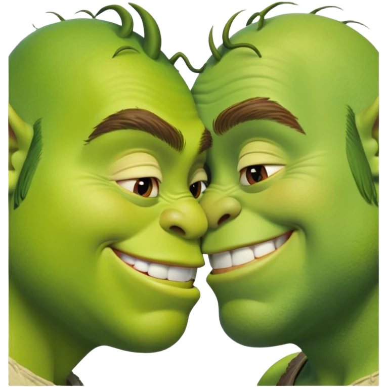 Two kissing Shreks emoji