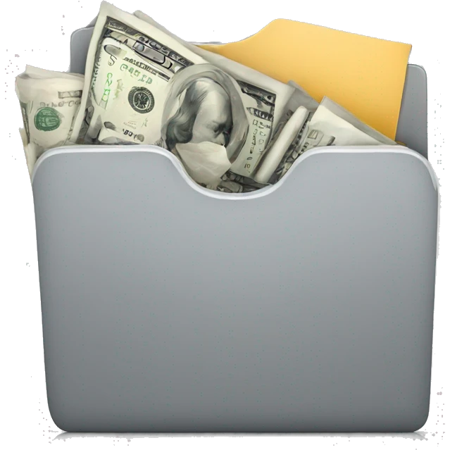 gray folder with money inside emoji