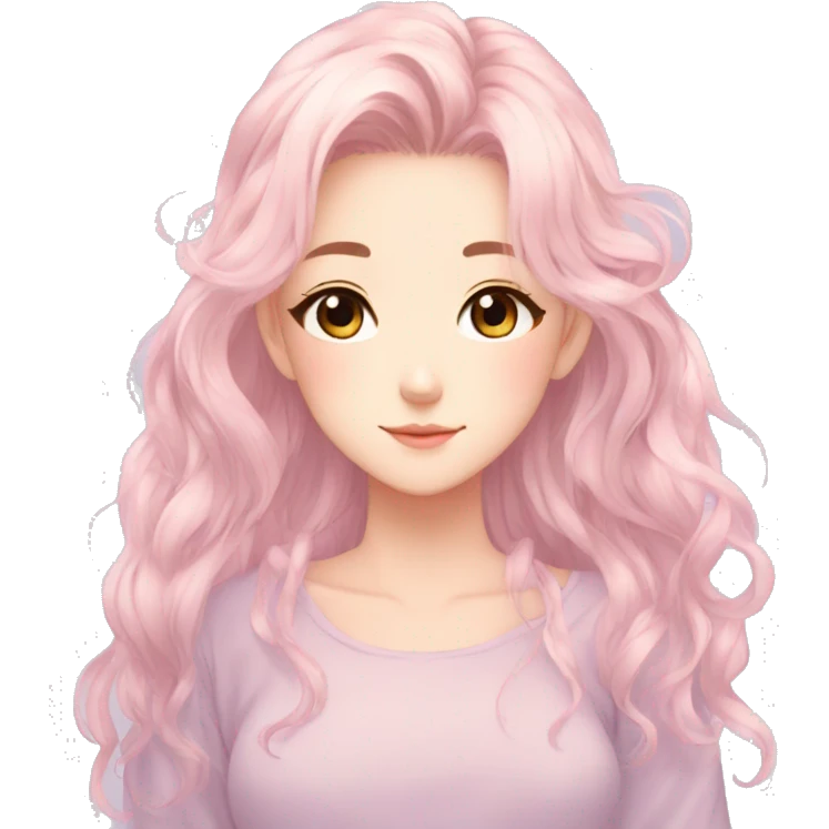 Gorgeous Beautiful Anime-Pastel-Girl with pretty hair aesthetic emoji