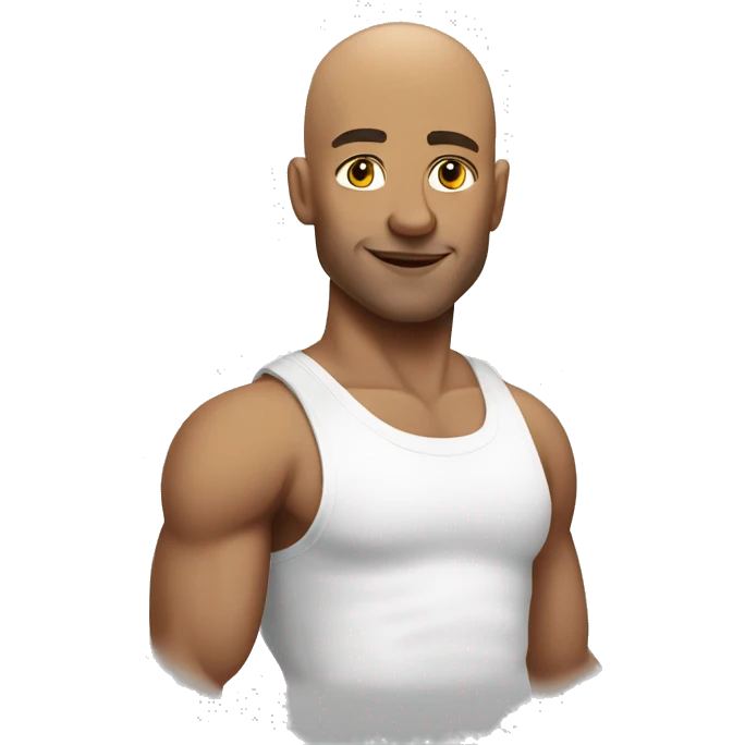 bald muscular boys in tank tops white male emoji