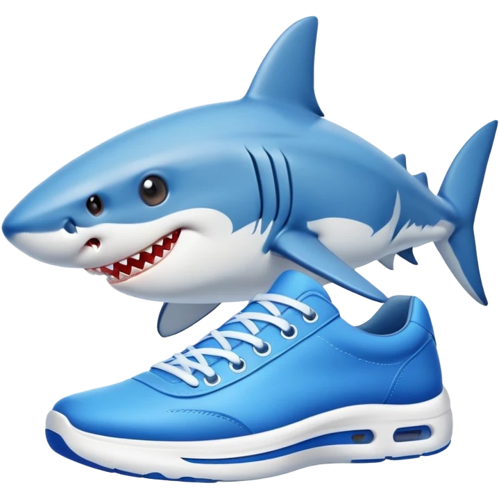 un tiburon con zapatillas azules emoji