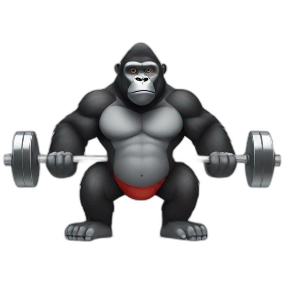 gorilla with dumbbells emoji