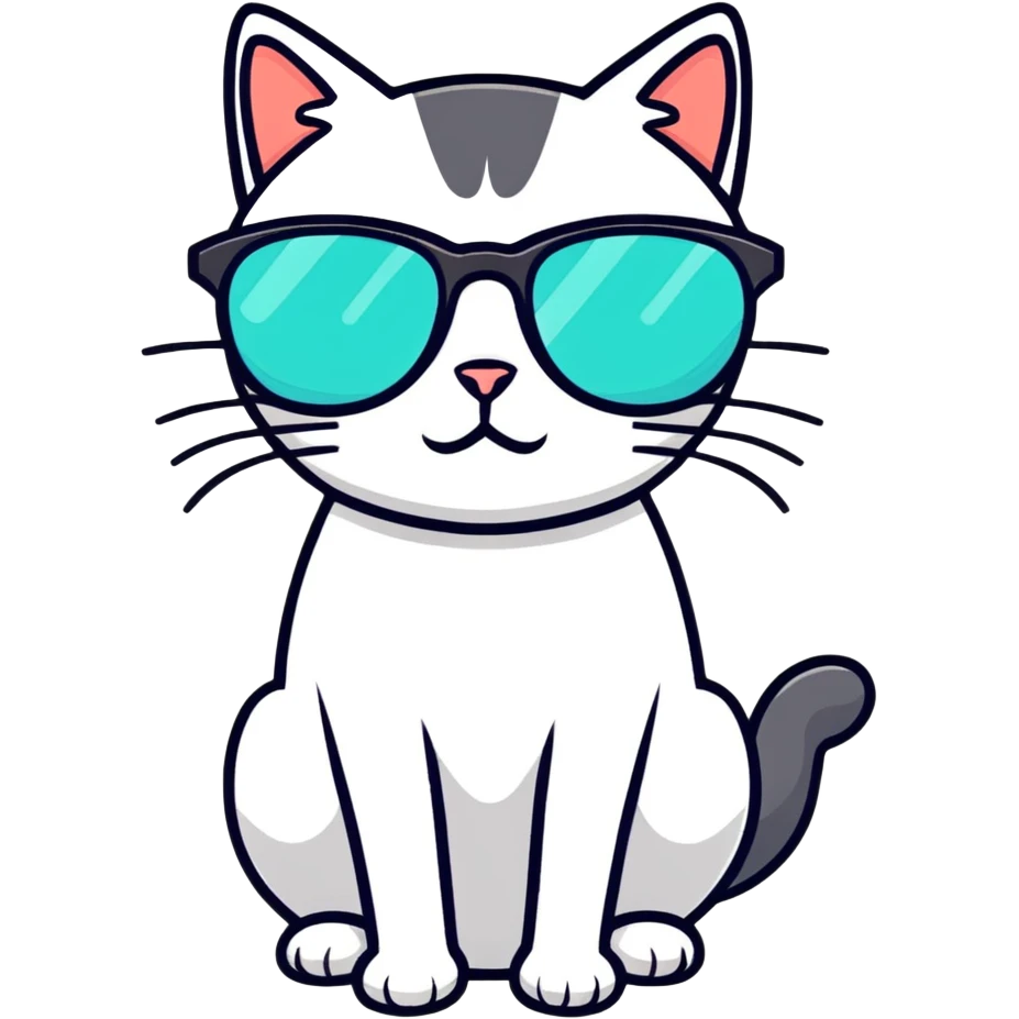 Cat with sunglasses emoji