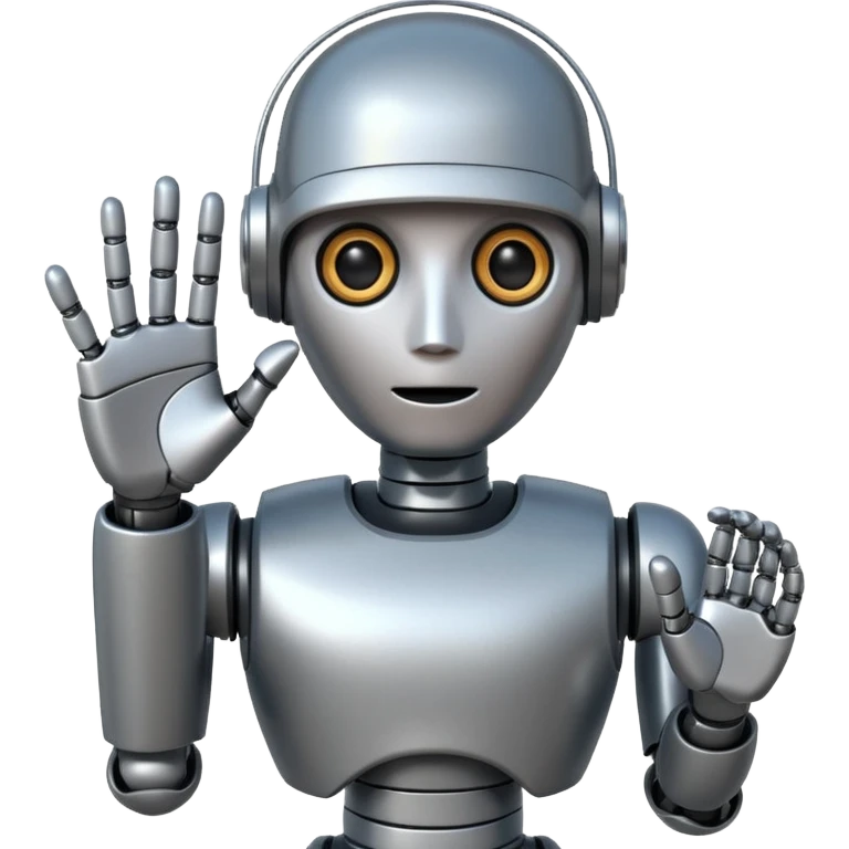 robot asking with hand emoji