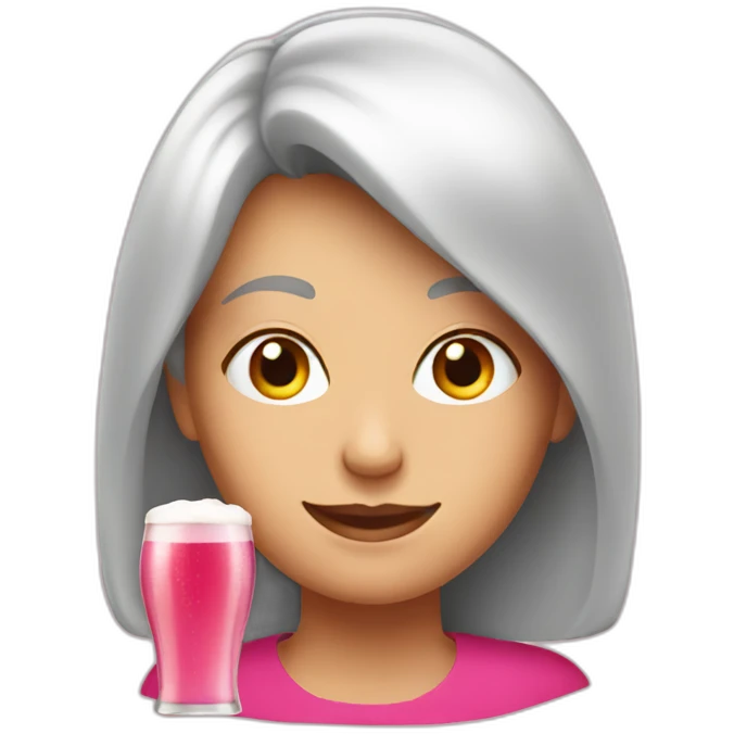 mum with pink beer emoji
