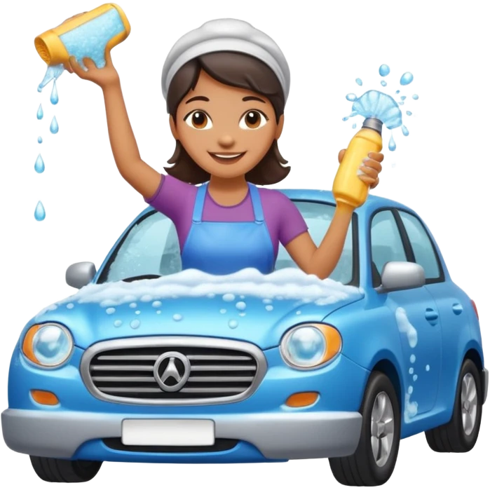 car washer woman with car  emoji