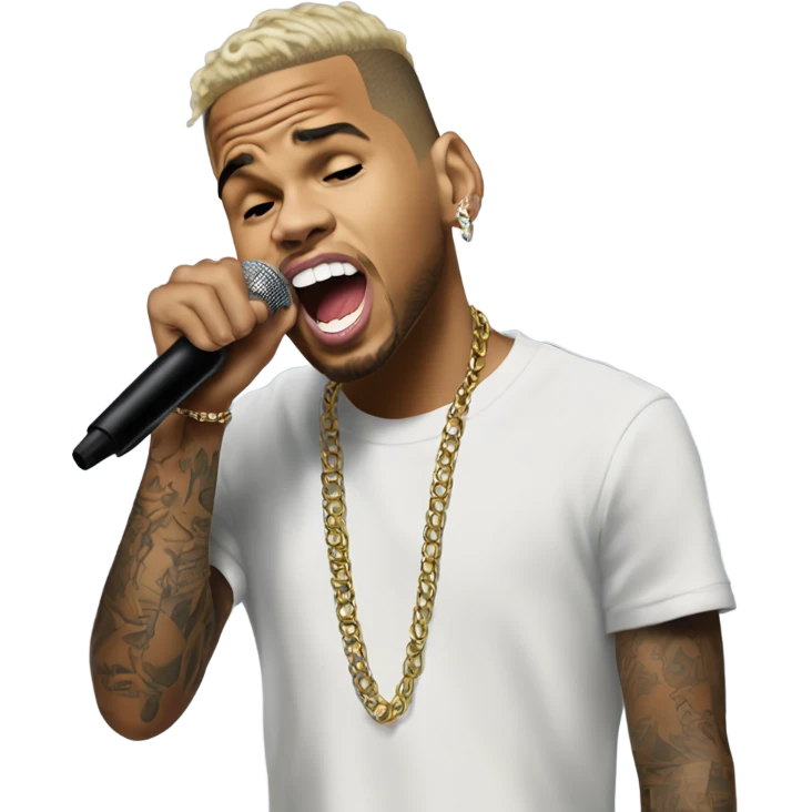 Hyper Realistic Chris Brown singing to Karruche  emoji