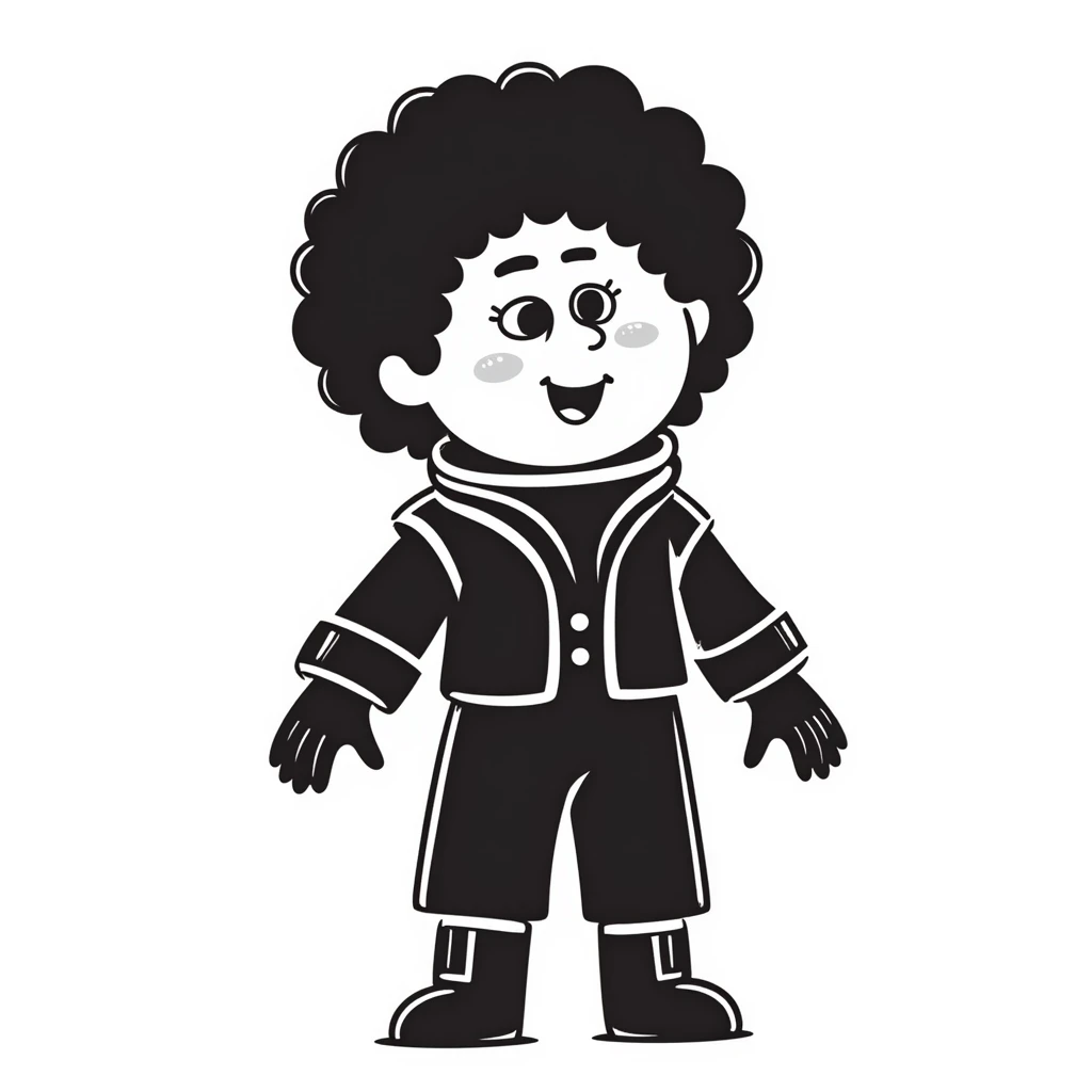 Cabbage Patch Kid in Tron suit with glowing neon visor and bracelets, 80's retro sci-fi style emoji