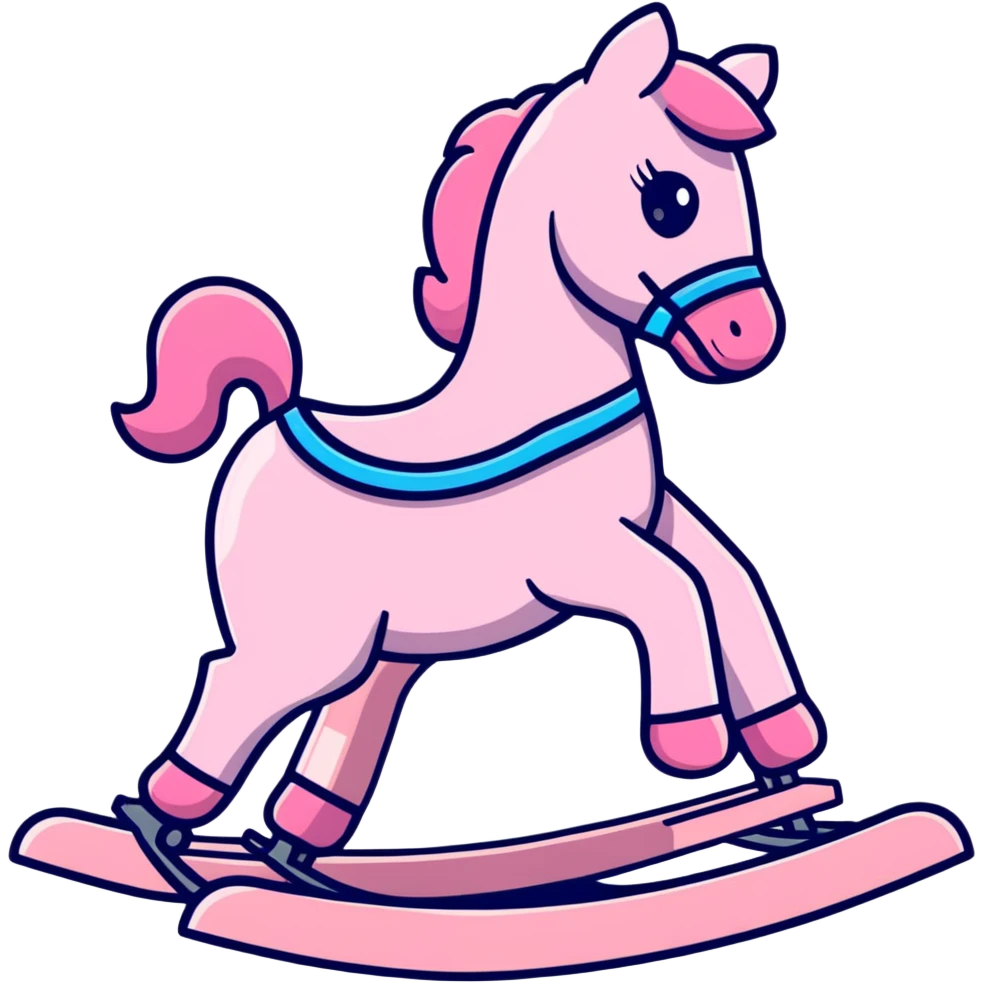 Pink toy rocking horse emoji