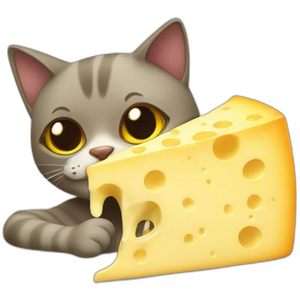 cat eating cheese emoji