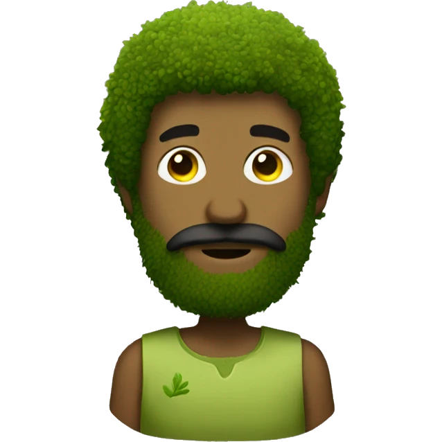 man with a moss beard emoji