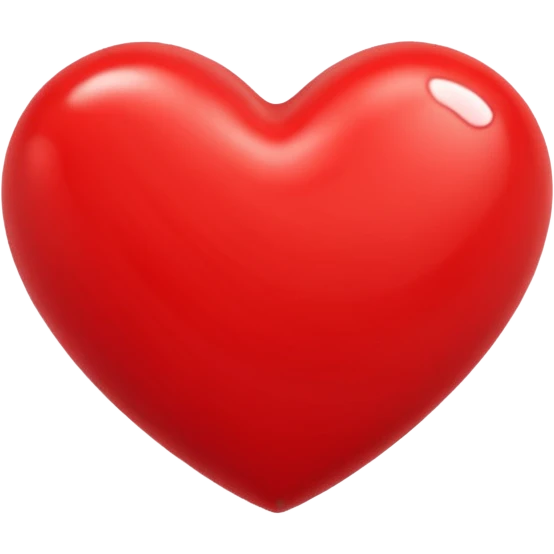 Apple-style 3D illustration of a bright red heart, centered on a clean white background, glossy and rounded, soft shadows for depth, symbolizing love, warmth, and emotion, isolated and minimal design emoji