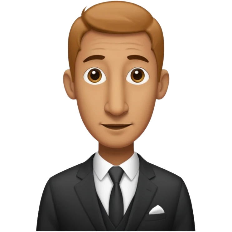 Man with a long nose wearing a suit and kipa emoji