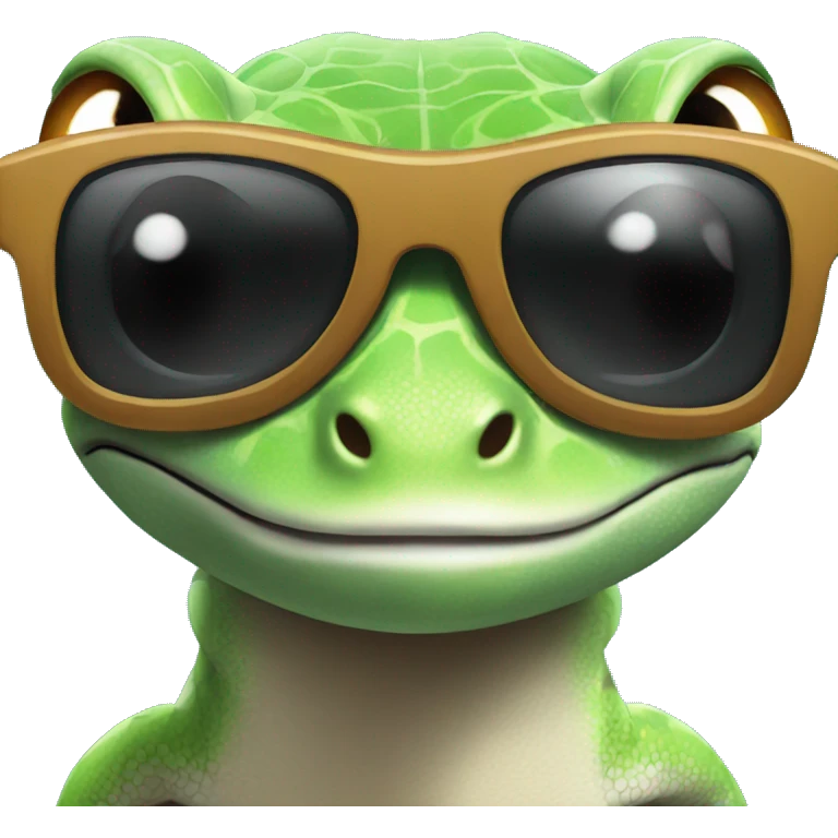 Gecko with sunglasses emoji