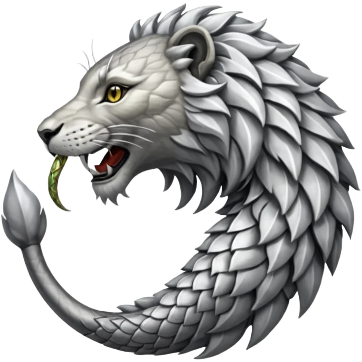 Silver Elder Scrolls Online Lion eating its tail Ouroboro emoji