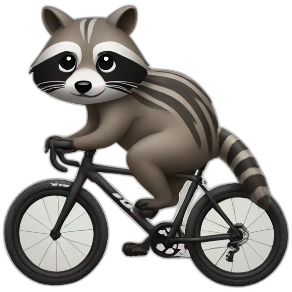 raccoon on gravel bike emoji