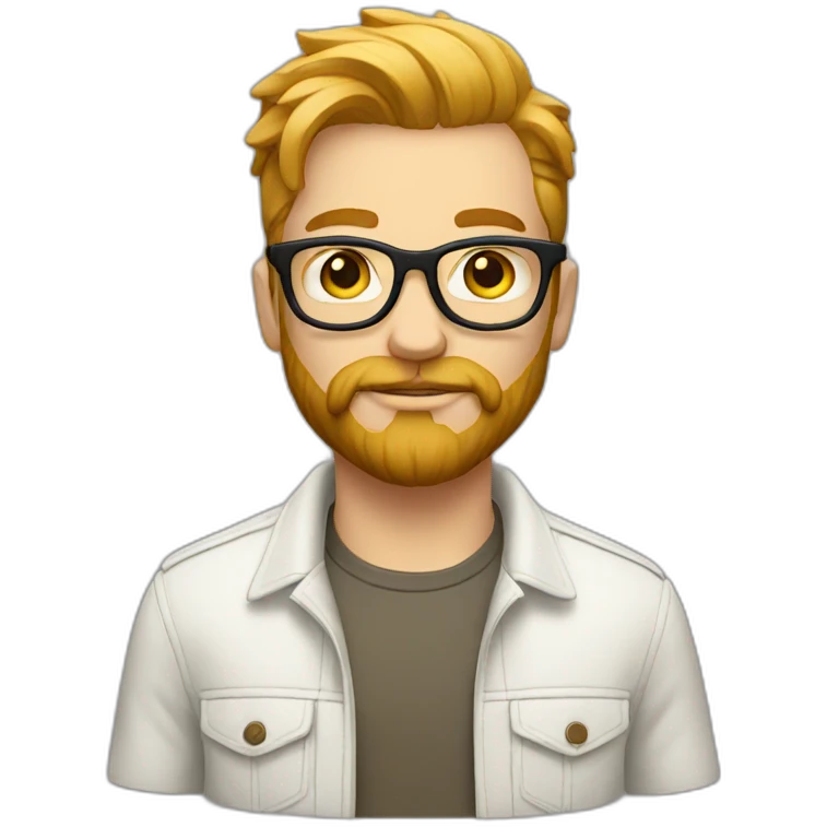 White hipster emoji