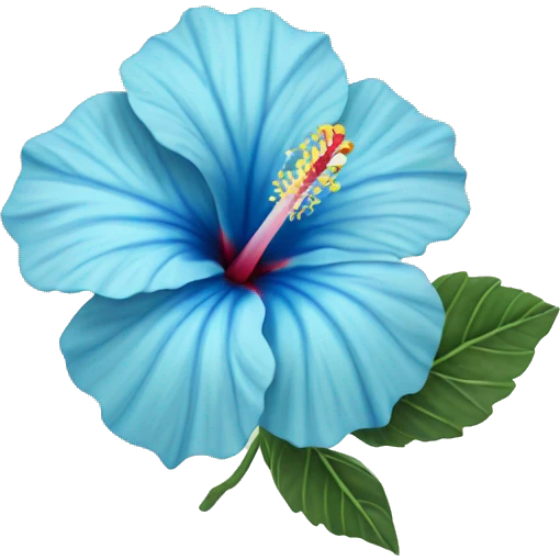 pastel Blue hibiscus flower emoji