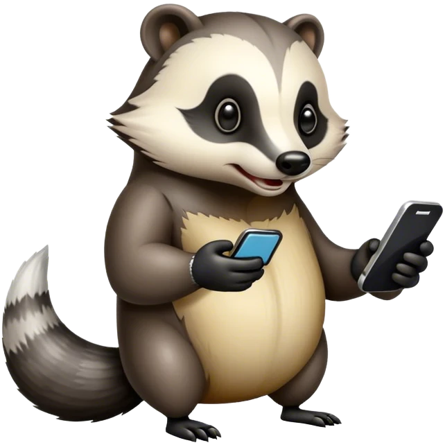 Badger with phone emoji
