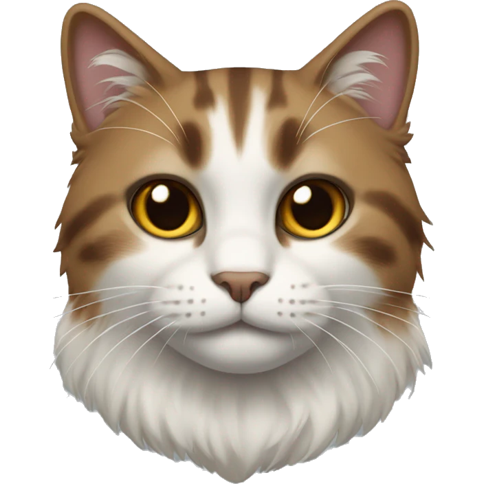 Cat with brown white and black fur emoji