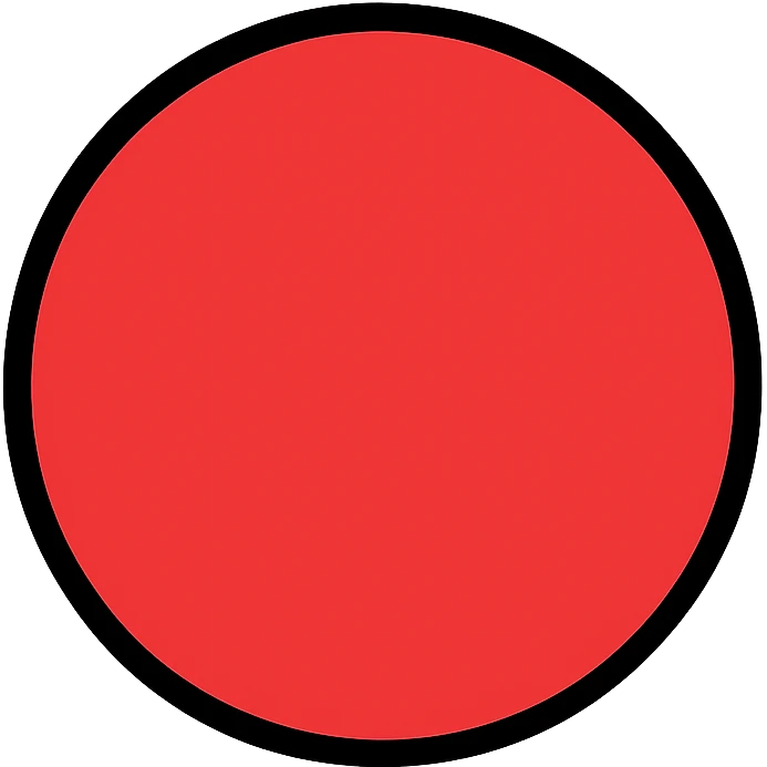 red circle icon, simple and bold emoji