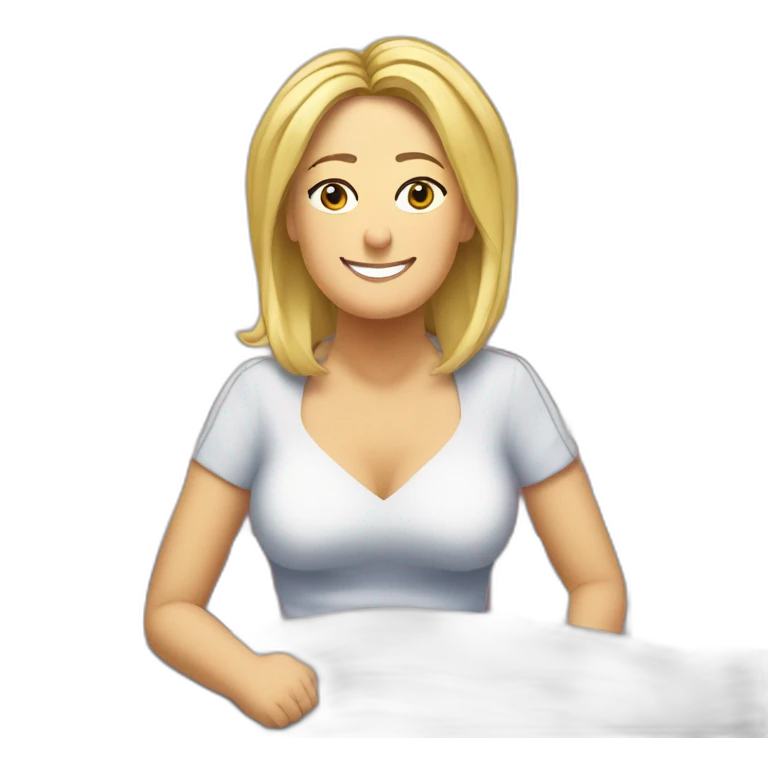 Marine le Pen sur un lit emoji