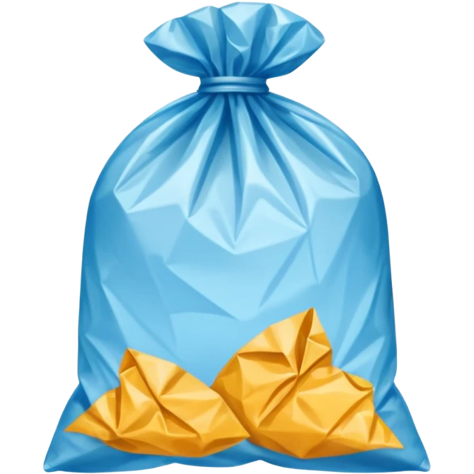 a use and throw plastic polythene bag in a simple vector style emoji