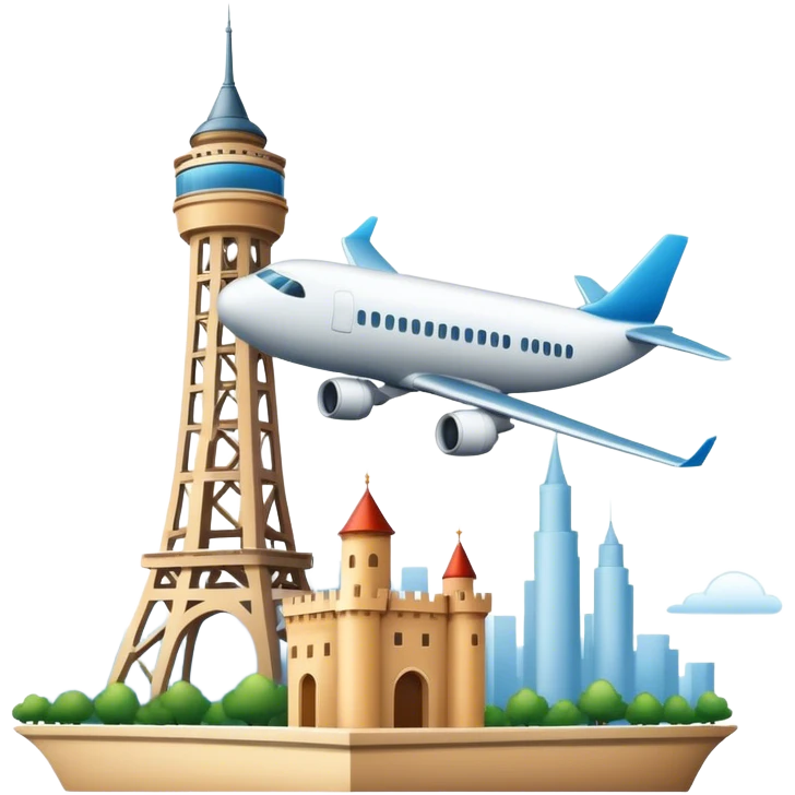 airplane going to tower emoji
