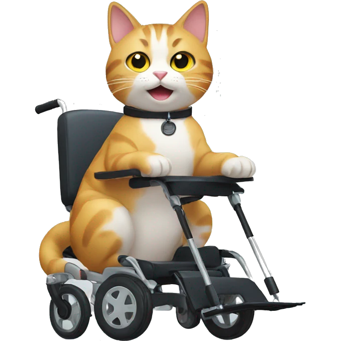 Cat in a electric wheelchair  emoji