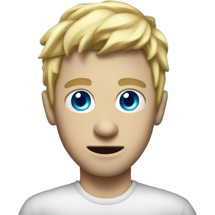 horror game play blond cut guy with blue eyes emoji