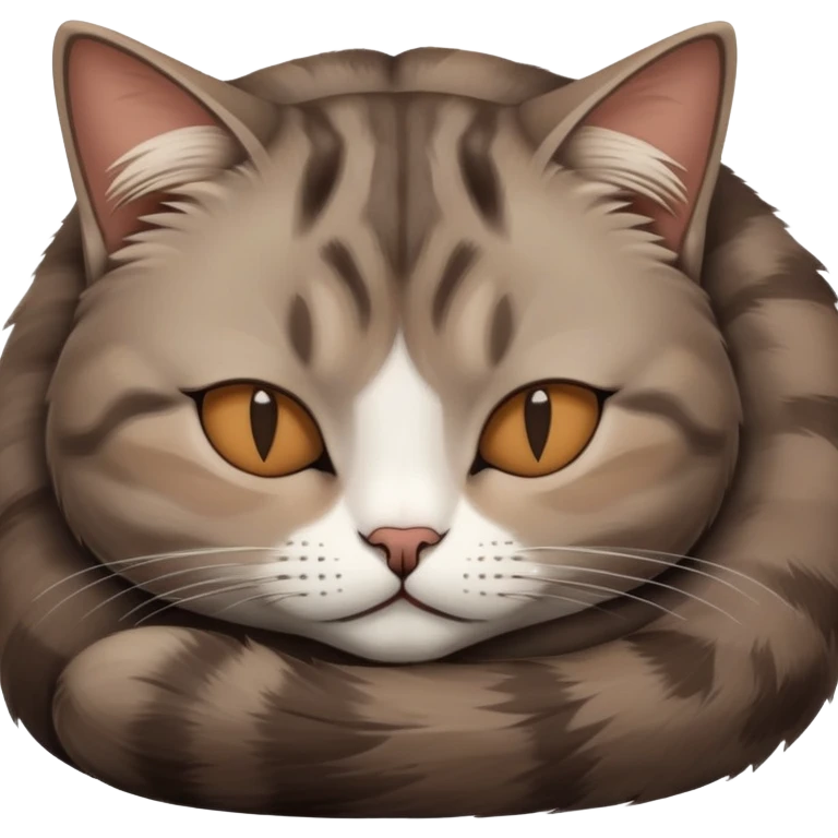 sleeping brown and grey cat emoji