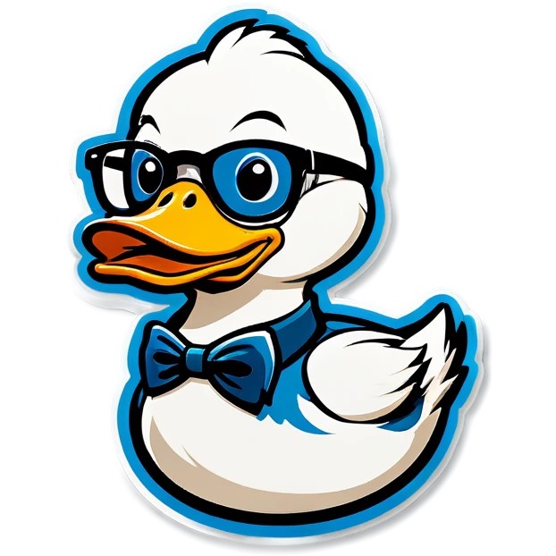 Duck with glasses emoji