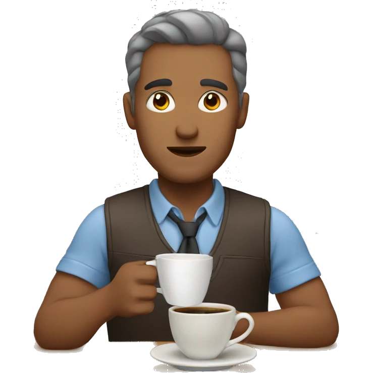 A man drinking a coffee  emoji