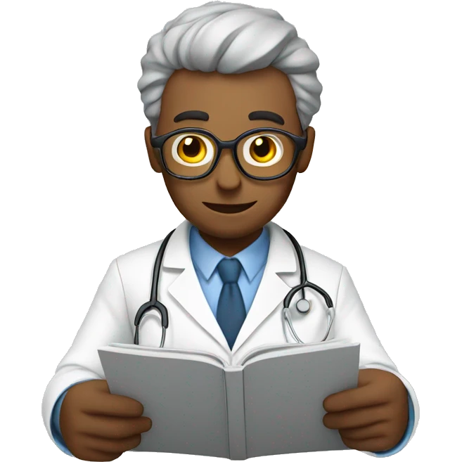 doctor reading reviews emoji