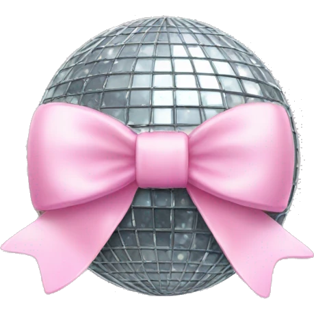 discoball with a light pink bow on top emoji