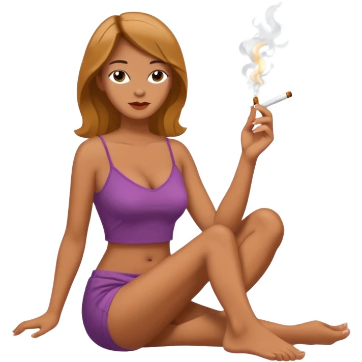 femme pieds nus qui fume emoji
