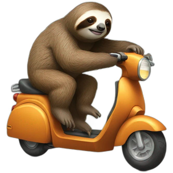 sloth riding a scooter emoji