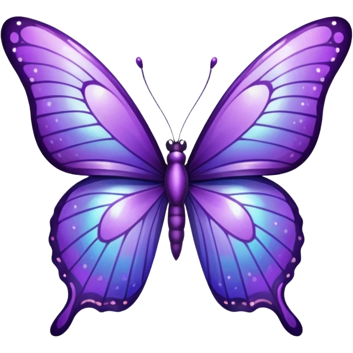 glitter purple buttlerfly emoji