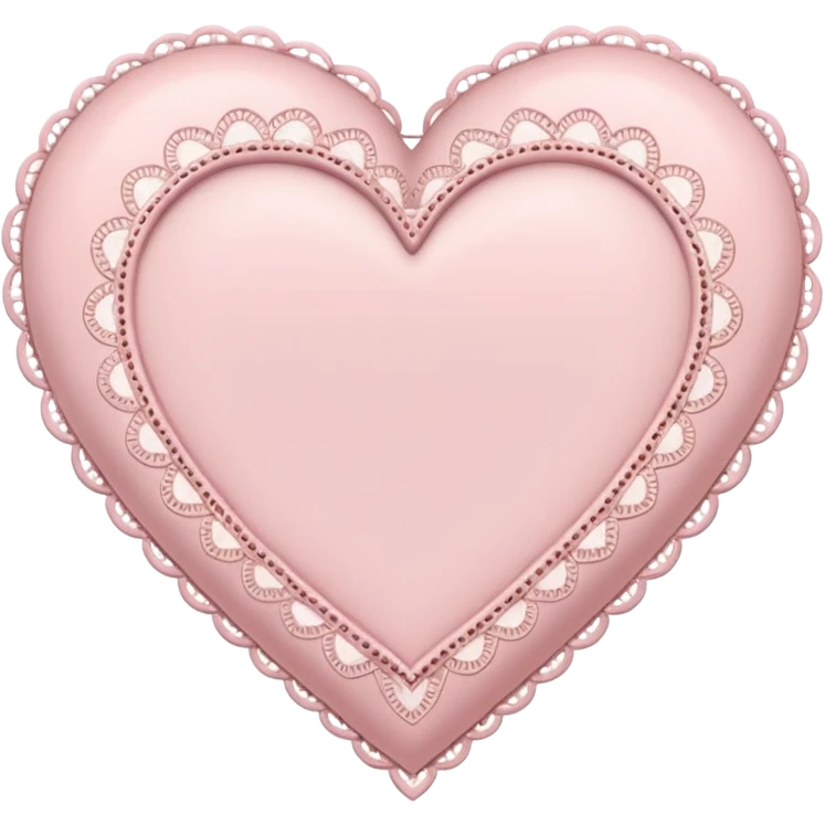 vintage heart with lace edges, soft pink emoji