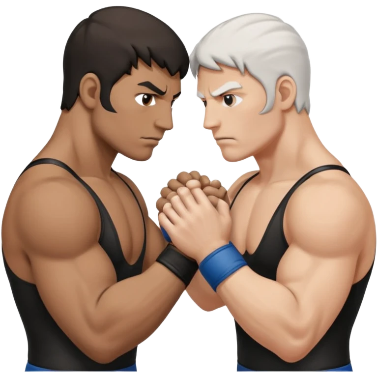 two white hands thumb wrestling emoji