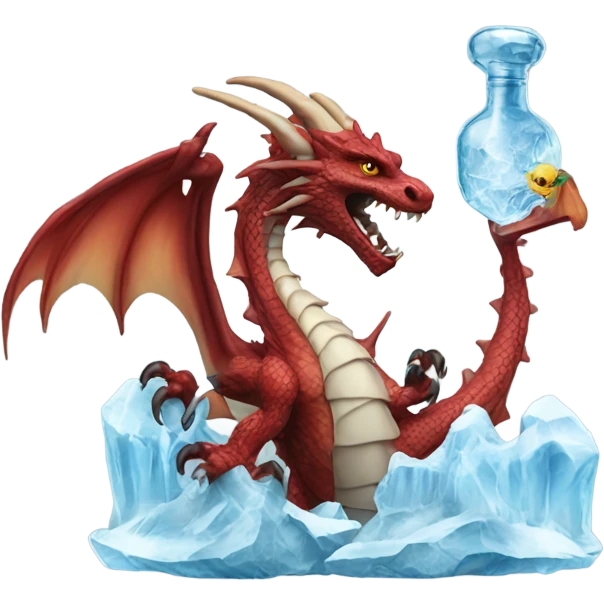 clear ice vape with a dragon emoji