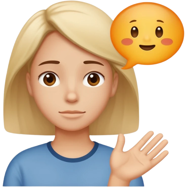 no worries emoji, relaxed and reassuring expression, with a speech bubble saying 'no worries' emoji