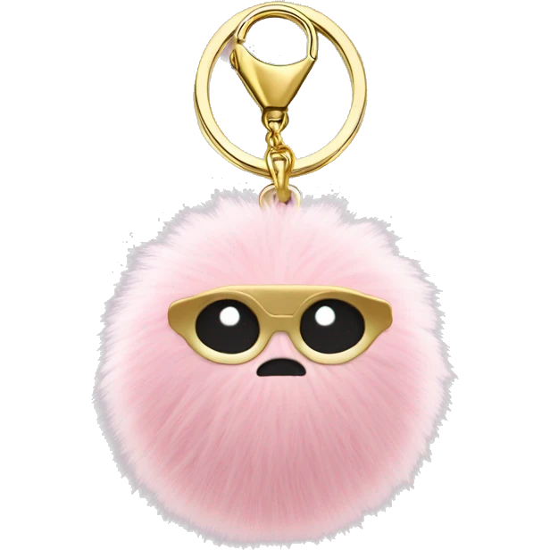 Light Pink and Gold Faceless Fur Ball Keyring emoji
