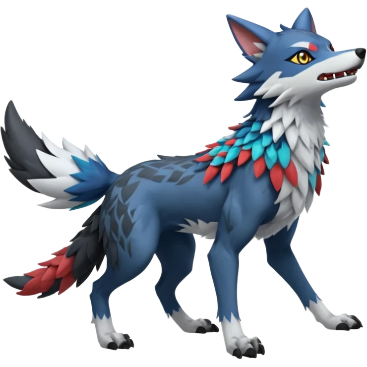 Fionbri-Vernid-Trico-Nargacuga-Wolf-Link-Silvally-fusion, full body emoji