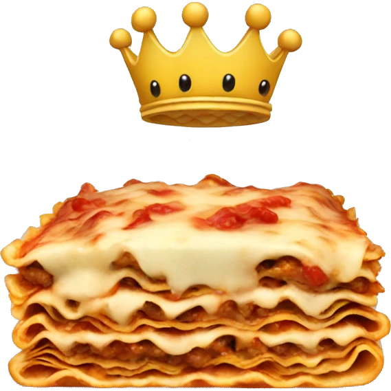 Lasagna with a crown  emoji