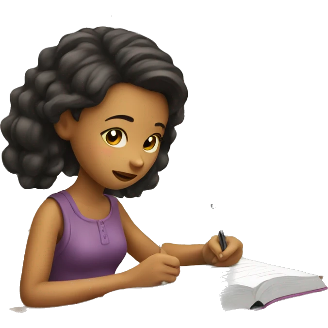 Girl writing in her journal  emoji